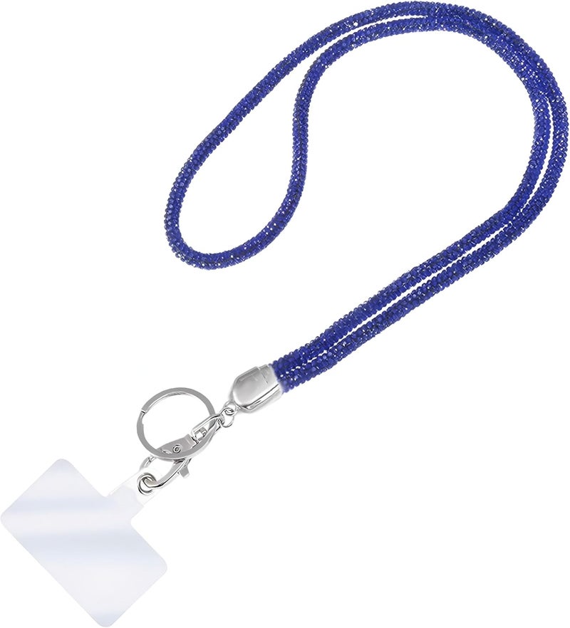 Global_Shopper Fashion 34.8'' Sparkle All Round Crystal Neck Lanyard,Bling Work Name Card Holder For Women(AB White,1PC) - Image 1